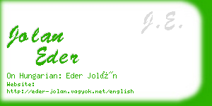 jolan eder business card